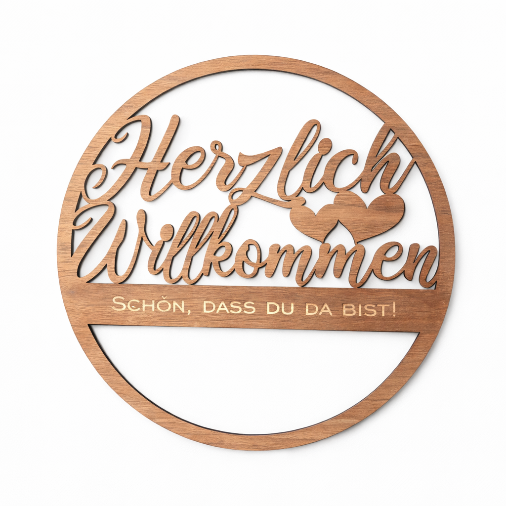 Holzkranz „Schön, dass du da bist“