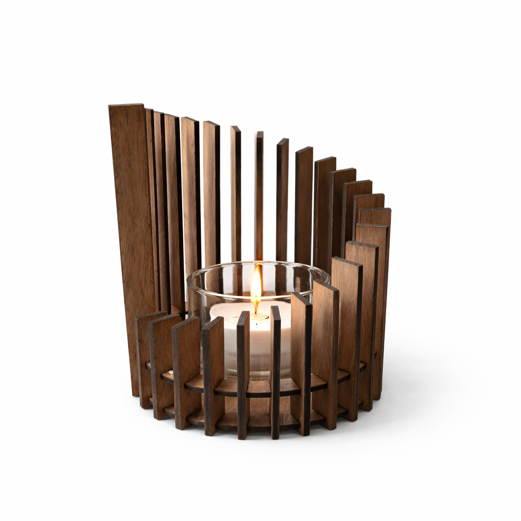 Windlicht "mit aufsteigende Lamellen"