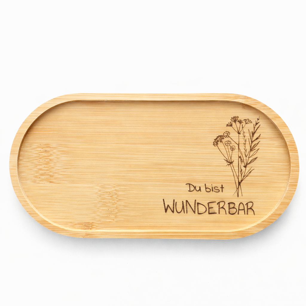 Bambustablett "Du bist WUNDERBAR"